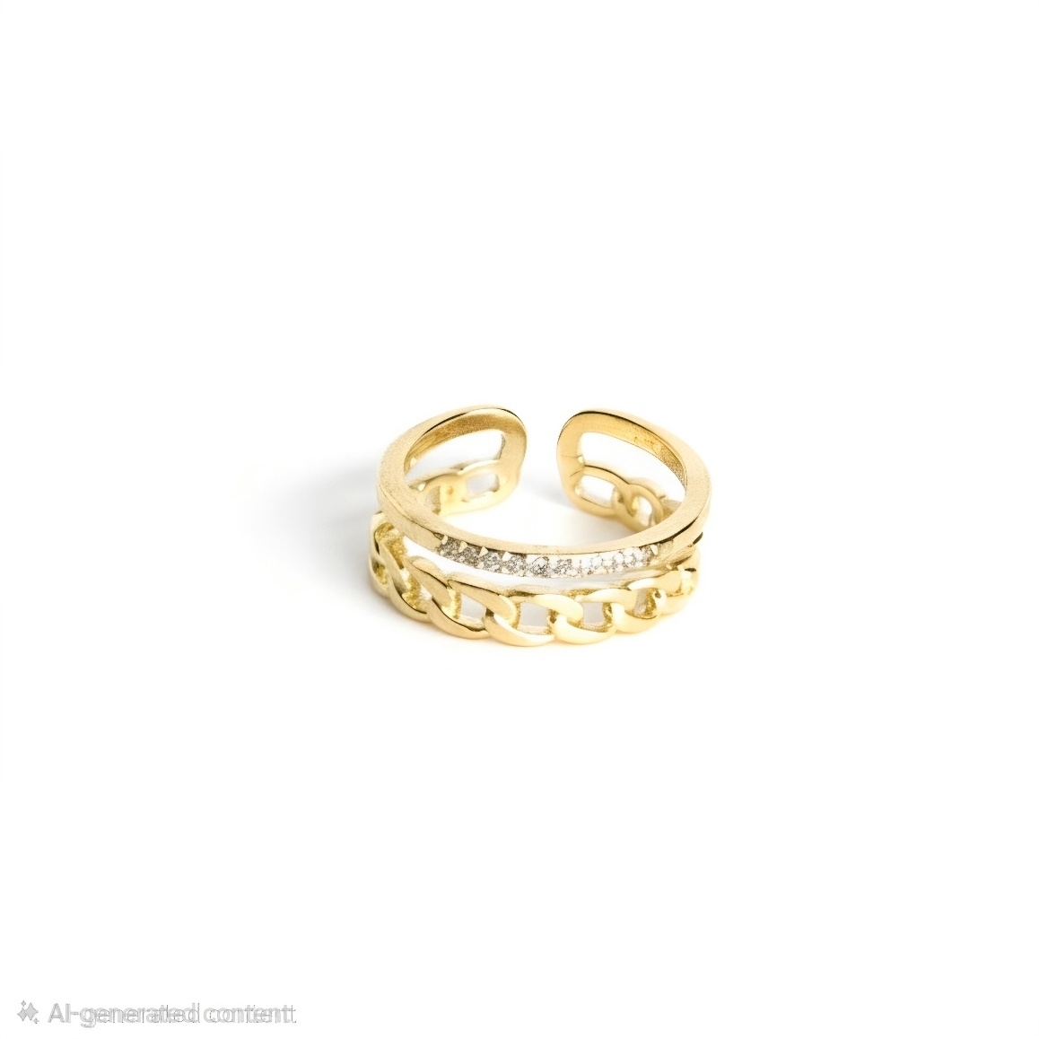 Crystal Chain Stack Adjustable Ring